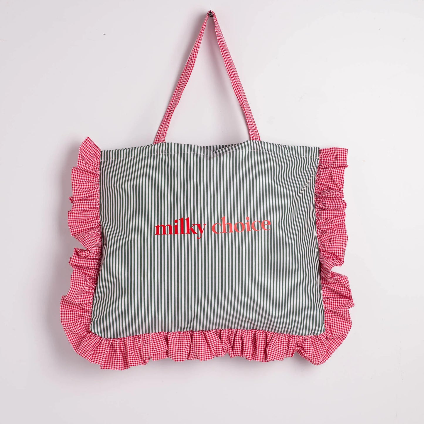 BOLSA RAYAS VERDES Y ROJA