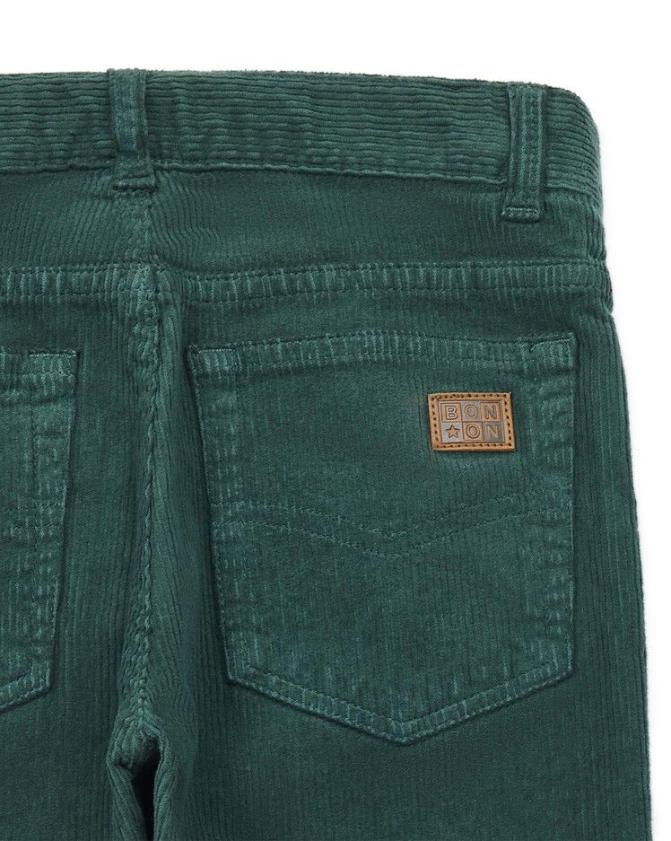 PANTALON PANA NIÑO VERDE