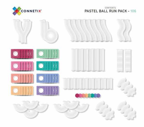 MAGNETIC PASTEL BALL RUN PACK 106PC