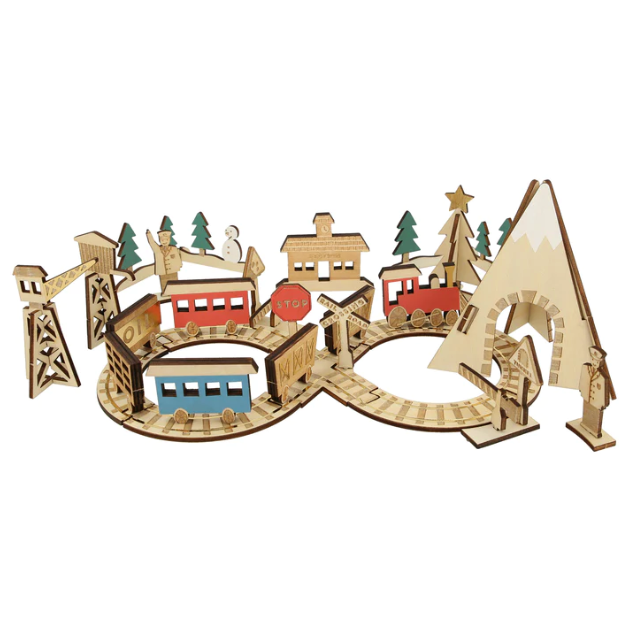 CALENDARIO DE ADVIENTO TREN DE MADERA