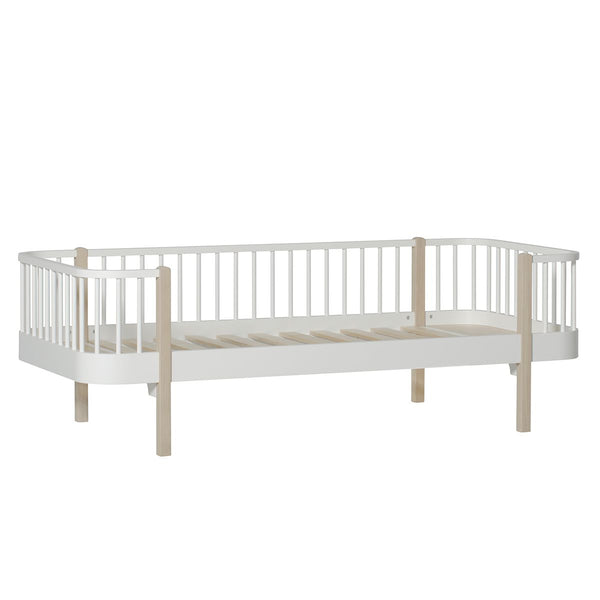 Cama Daybed Wood 90x200 cm, blanca/roble
