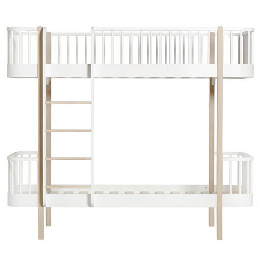 Litera (bunk) Wood, 90x200 cm, blanca /roble