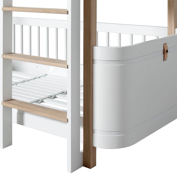 Cama Low Bunk Bed Wood Mini, blanca/roble