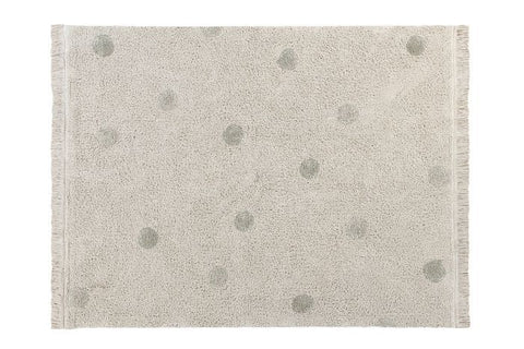 ALFOMBRA LAVABLE HIPPY DOTS NATURAL - OLIVE